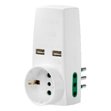 Adattatore S11+2P11+P30+2USB bianco product photo Photo 01 3XL