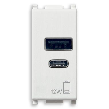 Vimar Plana 14292.AC Alimentatore USB A+C 12W2,4A5V 1M bianco product photo Photo 01 3XL