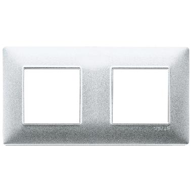 Vimar Plana 14643.20 Placca 4M (2+2) int71 argento opaco product photo Photo 01 3XL