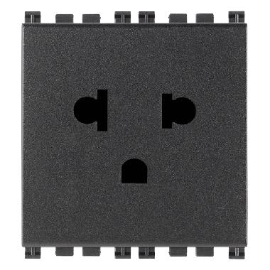 Vimar Ark&eacute; 19248 Presa SICURY 2P+T 16A USA+EU grigio product photo Photo 01 3XL