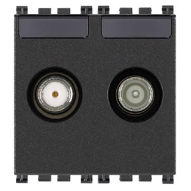 Vimar Arké 19302.01 Presa TV-RD-SAT diretta 2 uscite grigio product photo Photo 01 3XL