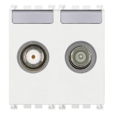 Vimar Arké 19302.10.B Presa TV-RD-SAT passante 2 uscite bianco product photo Photo 01 3XL