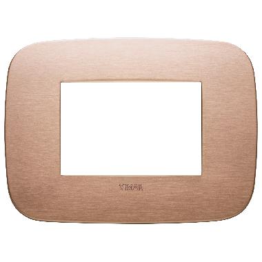 Vimar Arké 19683.11 Placca Round 3M rame spazzolato product photo Photo 01 3XL