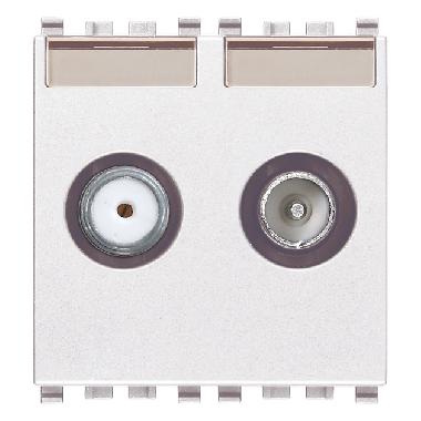 Vimar Eikon 20302.10.B Presa TV-RD-SAT passante 2 uscite bianco product photo Photo 01 3XL