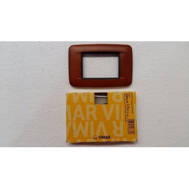 Placca EIKON Round Legno 3 moduli - Ciliegio Americano product photo Photo 01 3XL