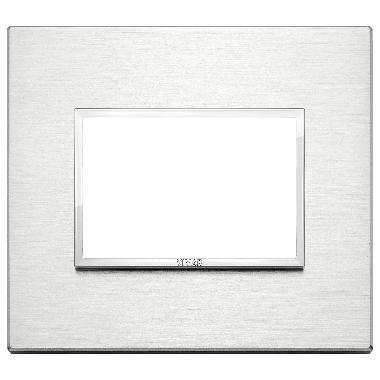 Vimar Eikon 21653.01 Placca 3M alluminio brillante product photo Photo 01 3XL