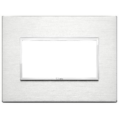 Vimar Eikon 21654.01 Placca 4M alluminio brillante product photo Photo 01 3XL
