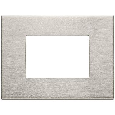 Vimar Eikon 22653.11 Placca 3M nichel spazzolato product photo Photo 01 3XL