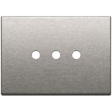 Vimar Eikon 22683.RN.3.11 Placca 3Mx3 Tondo nichel spazzolato product photo Photo 01 3XL