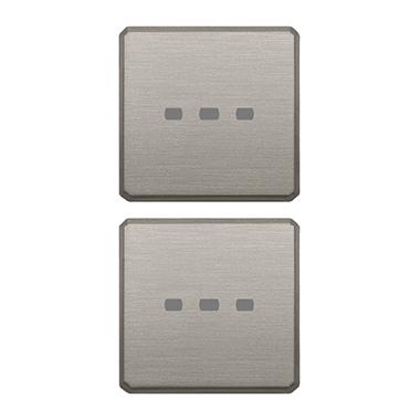 Vimar Eikon 22751.11 Due tasti Flat neutri illum. nichel product photo Photo 01 3XL