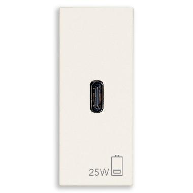 Vimar Linea 30292.C25B Alimentatore USB C PD 25W bianco product photo Photo 01 3XL