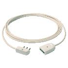 Cavo prolunga 3G1+spina piatta 5m bianco product photo