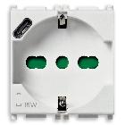 Vimar Plana 14210.USB Presa 2P+T 16A universale + USB C bianco product photo