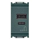 Vimar 16292.AC.15 Idea Alimentatore USB A+C 5V 3A 15W 1M grigio product photo