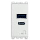 Vimar Arké 19292.AC.15.B Alimentatore USB A+C 15W 5V 1M bianco product photo