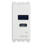 Vimar Arké 19292.AC.B Alimentatore USB A+C 12W2,4A5V 1M bianco product photo