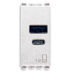 Vimar Eikon 20292.AC.15.B Alimentatore USB A+C 15W 5V 1M bianco product photo