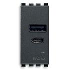 Vimar Eikon 20292.AC.15 Alimentatore USB A+C 15W 5V 1M grigio product photo