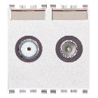 Vimar Eikon 20302.01.B Presa TV-RD-SAT diretta 2 uscite bianco product photo