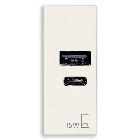 Vimar Linea 30292.AC15B Alimentatore USB A+C 15W 5V 1M bianco product photo