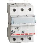 Portafusibile sezionatore 3P - 20A - 400V - fusibili tipo T (8,5x31,5 mm) - 3 moduli product photo