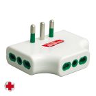 Adattatore da S17 a 3P17/11 piatto, antibatterico, bianco product photo