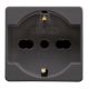 Presa standard italiano/tedesco 250v ac - 2p+t 16a bivalente - p40 - 2 moduli- system black product photo Photo 01 2XS