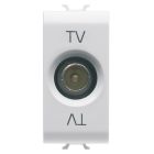 PRESA COASSIALE TV SCHERMATURA CLASSE A - CONNETTORE IEC MASCHIO 9,5mm - PASSANTE 5 dB - 1 MODULO - BIANCO - CHORUS product photo