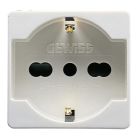 Presa standard italiano/tedesco 250v ac - 2p+t 16a bivalente - p40 - 2 moduli- system white product photo