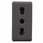 PRESA STANDARD ITALIANO 250V ac - 2P+T 16A BIVALENTE - P11-P17 - 1 MODULO - SYSTEM BLACK product photo