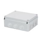Cassetta di derivazione con coperchio basso a vite - ip55 - dimensioni interne 240x190x90 - pareti con passacavi - gwt960ºc - grigio ral 7035 product photo