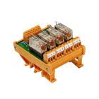 Modulo a relè, 4 canali, base unita +, 24 V DC, LED giallo, Diodo a corsa libera, Protezione contro l'inversione di polarità, 4 Contatto di scambio (A product photo